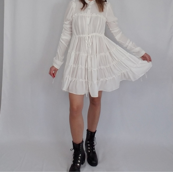 Ina white babydoll dress - Picture 2 of 8